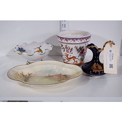 Royal Doulton Bowl (D4987), Limoges Jug, Portuguese Hand Painted Pot, Italian Pottery Bowl