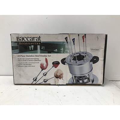 Baccarat 10 Piece Stainless Steel Fondue Set