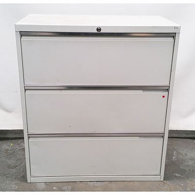 Three Drawer Metal Cabinet with Three Foldout Drawers