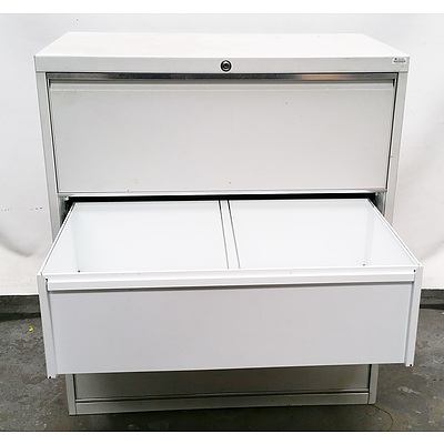 Three Drawer Metal Cabinet with Three Foldout Drawers