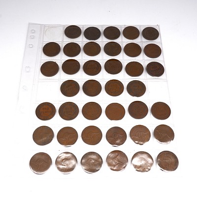 Collection of Australian Pennies, Various dates from 1911- 1964
