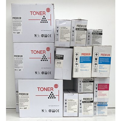 Premium Assorted Toner Cartridges - Lot of 15