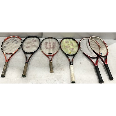 Six Tennis Racquets In Babolat Bag