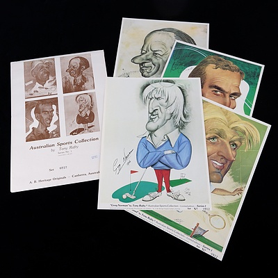 Set of Four Limited Edition Tony Rafty Australian Sports Collection Series  1 Prints - Each 31 x 23 cm