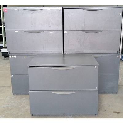 Two Drawer Lateral Filing Cabinets - Lot of Five