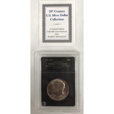 1776 - 1976 Bicentennial Kennedy Half Dollar, Bradford Exchange