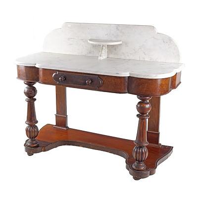 Victorian Walnut and Marble Top Washstand Circa 1880