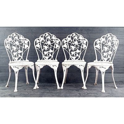 Four Victorian Style Cast Alloy Garden Chairs