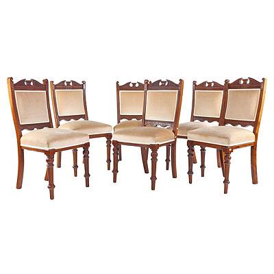 Set of Six Edwardian Walnut Dining Chairs (6)
