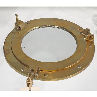 Brass Ship's Porthole Style Mirror