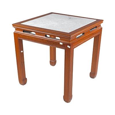 Chinese Marble Top Square Side Table