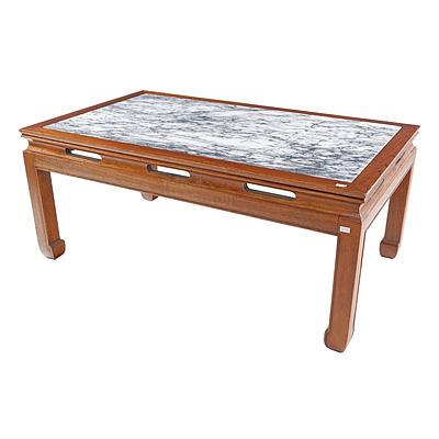 Chinese Marble Top Rectangular Coffee Table