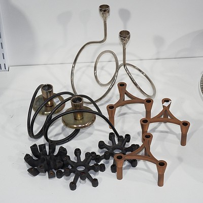 Group of Assorted Candle Holders