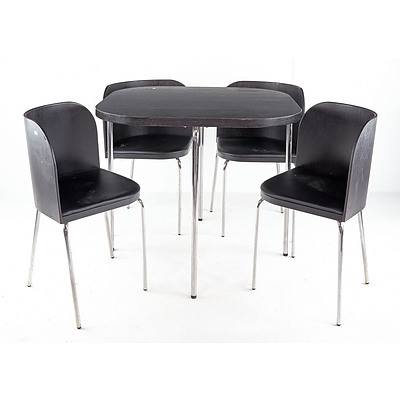 retro Style Modular Table with Four Chairs