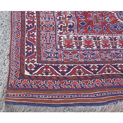 Persian Soumak Hand Woven Woolen Kilim