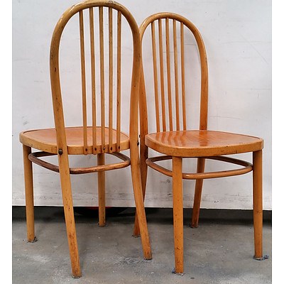 Set Of 4 Vintage Polished Bentwood Chairs From Krakow