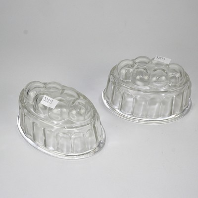 Two Depression Glass Jelly Moulds