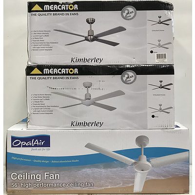 Mercator And Opalair Ceiling fans -Lot Of Three