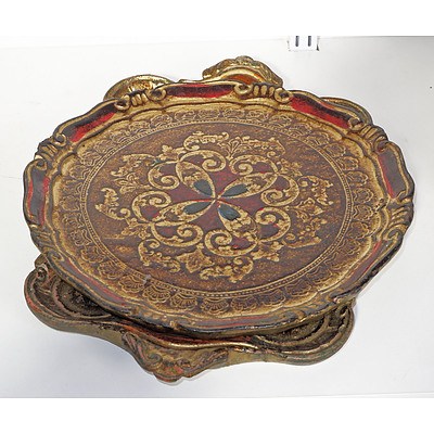 Two Vintage Florentine Gilded Trays
