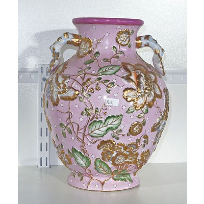 Floral Decorated Asian Vase