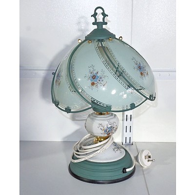 Antique Style Porcelain and Glass Lamp