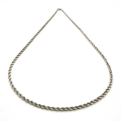 Sterling Silver Twisted Rope Chain, 13.7g