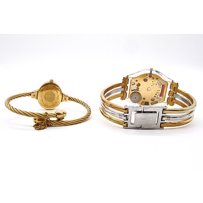 Two Ladies Quartz Watches, Including Swatch