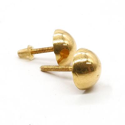 18ct Yellow Gold Screw on Earrings, 1.5g