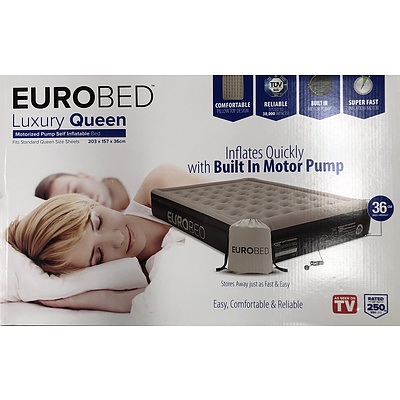 New Eurobed Luxury Queen Inflatable Mattress with Motorized Pump