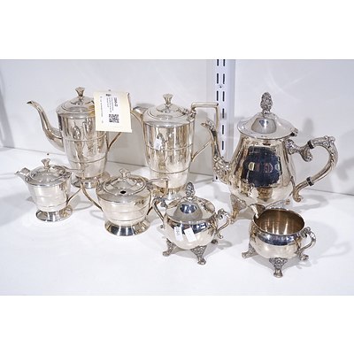 Art Deco Silcraft Silverplate Coffee and Tea Set and a Ranleigh Tea Set