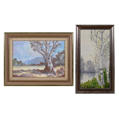 Two Oil Landscape Paintings, One Signed M. Podhorodecki & Another Unsigned