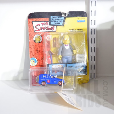 The Simpsons Mr Largo Figure in Original Packaging and Morris Minor Tetley Tea Van Toy