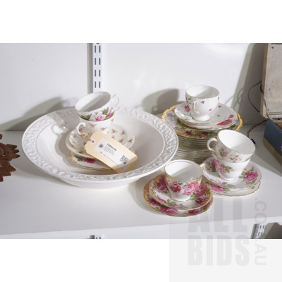 Rose Collection Six Trios, Royal Albert Old Country Roses Celebration Plate and Wedgewood Part Set Plus more (31)