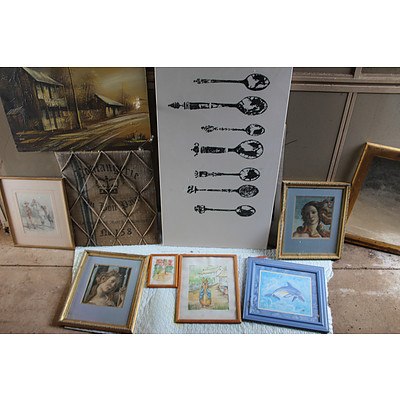 Prints, Paintings and Mirror- Lot of 10