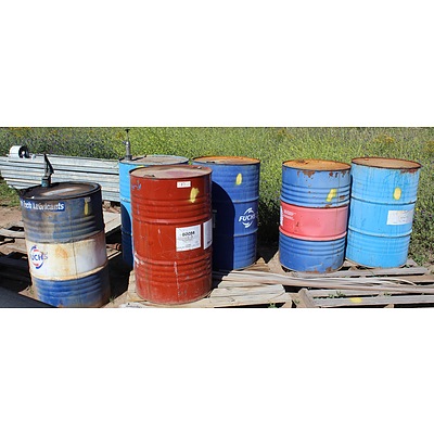 6 x 200 Litre(44 Gallon) Drums of Cement Modifier and Oil/Lubricants