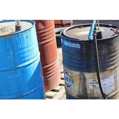 6 x 200 Litre(44 Gallon) Drums of Cement Modifier and Oil/Lubricants