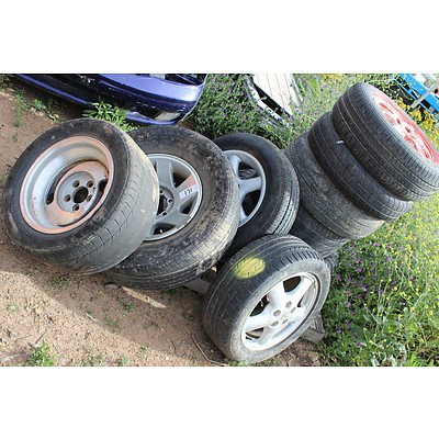 15 and 16 Inch Wheels and Tyres - Lot of Nine