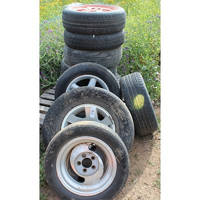 15 and 16 Inch Wheels and Tyres - Lot of Nine