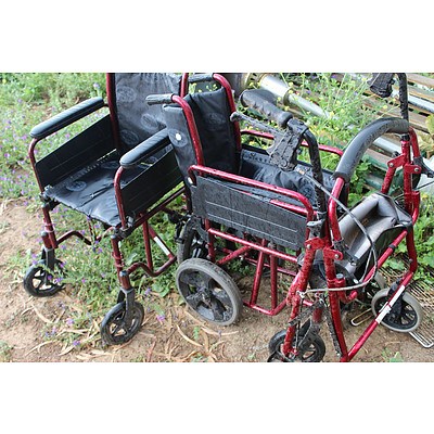 Three OSD Wheel Chairs and One Roller Walker