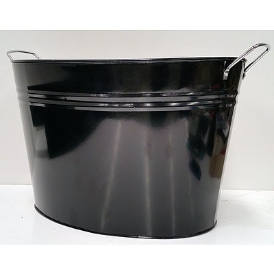 Black Tin Oval Tubs - Lot Of Approx 50