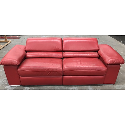 Reclining Two Seat Leather Lounge