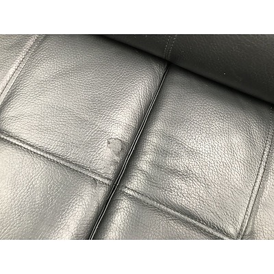 Black Nic Scali Bonded Leather Corner Lounge With Chaise