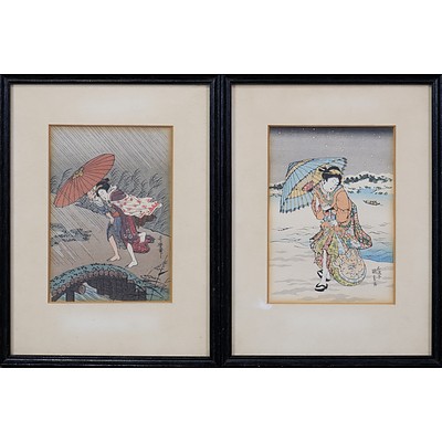 A Pair of Japanese Ukiyo-e Woodblock Prints (2)