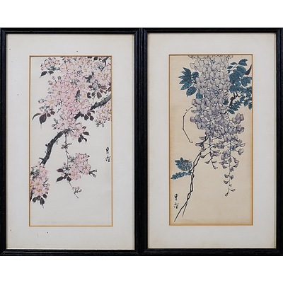A Pair of Japanese Floral Prints (2)