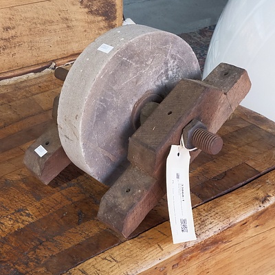 Antique Bench Mounted Grinding Stone