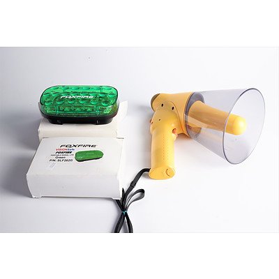 Brand New Emergency Evacuation/Events Megaphone and Two New Foxfire Visionsafe High intensity LED Signal Lights