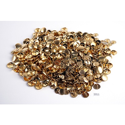 Large Quantity of Brass Buttons in Two Sizes - Approx. 200