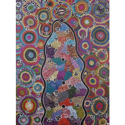Rachael Jurra Napaltjarri (born 1961, Warlpiri language group), Malu Dreaming 1994, Acrylic on Canvas