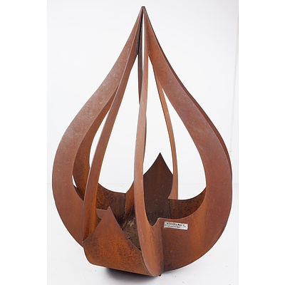 Large Handcrafted Rustic Metal Garden Planter by Broadcroft Design
