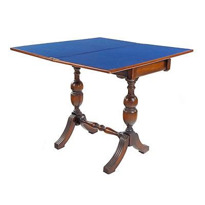 Antique Style Flip Over Swivel Top Card Table